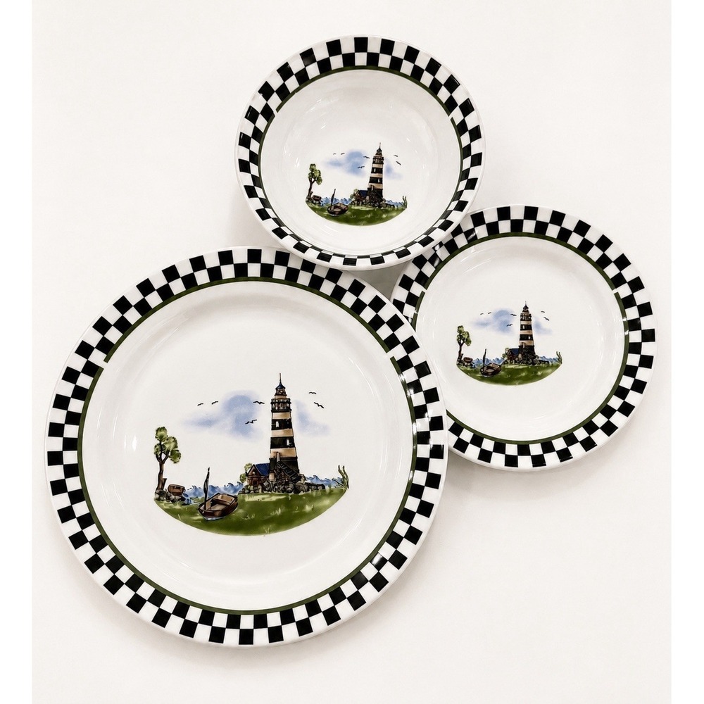 ALCO Industries Lighthouse Dinnerware Set – 3 Piece Set